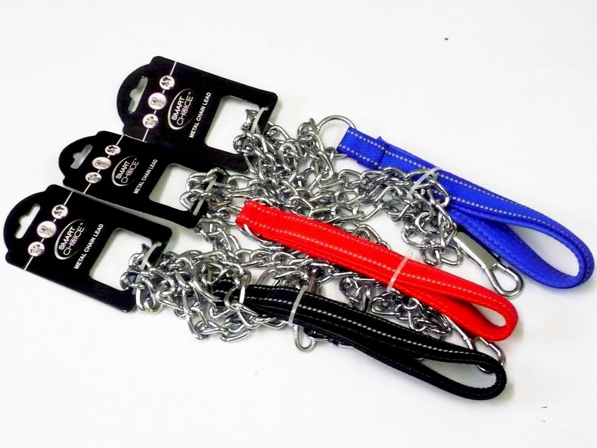 Metal chain lead, L120cm - 3/cols* Metal chain lead, L120cm - 3/cols*