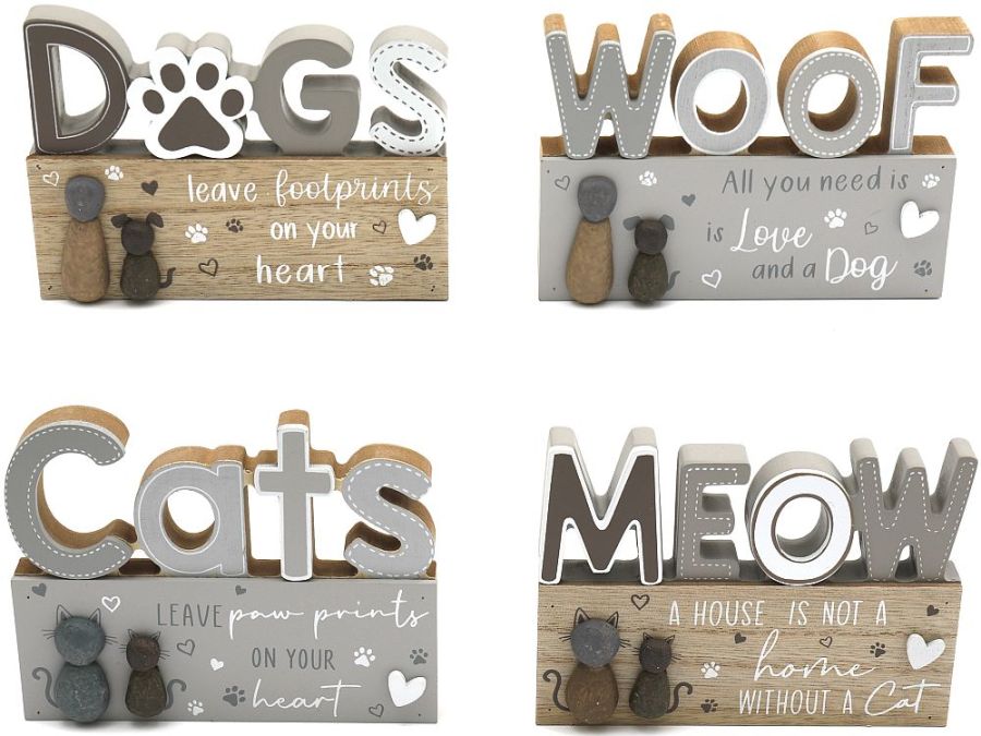 Cat/dog wooden block -