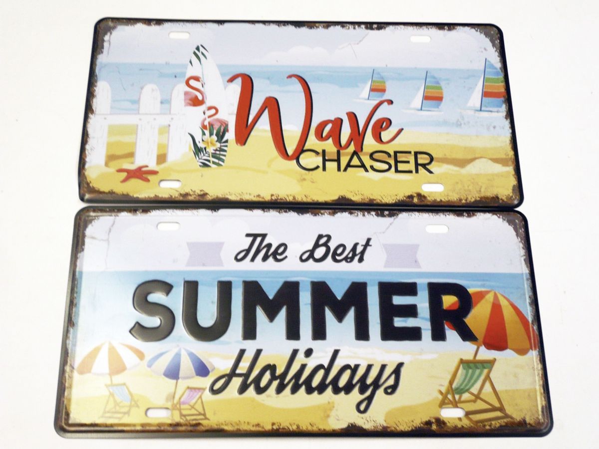 Metal beach plaque (30x15cm) - 2asstd*
