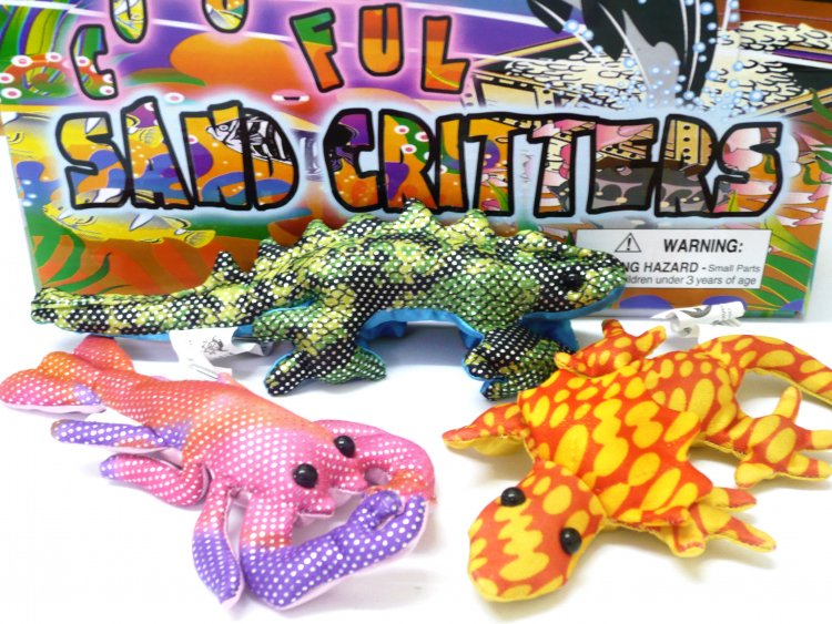 Sand filled fabric animals 4", box of 24.*