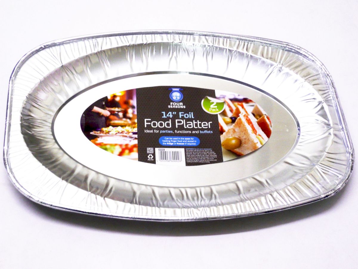 Pack 2, 14" foil foil platters*