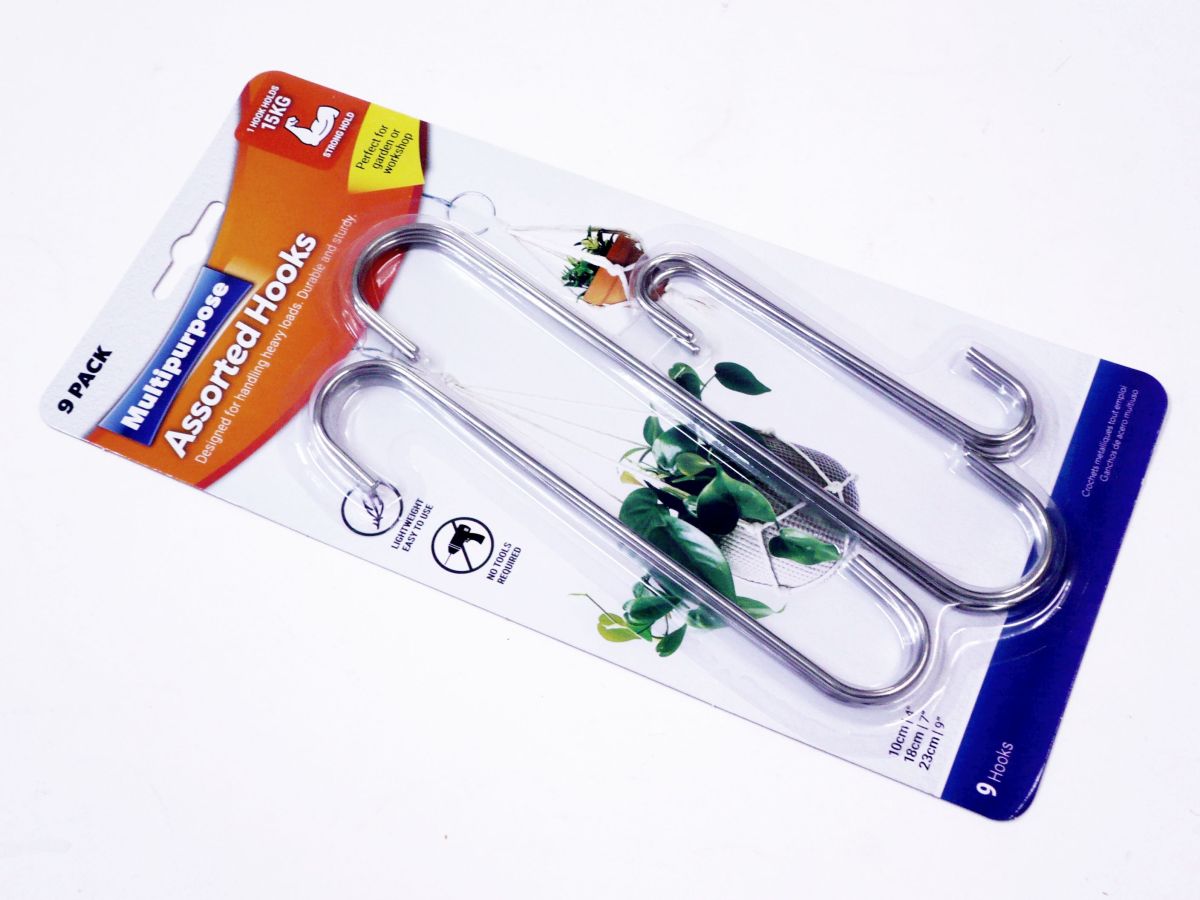 Pack 9, assorted s-hooks*