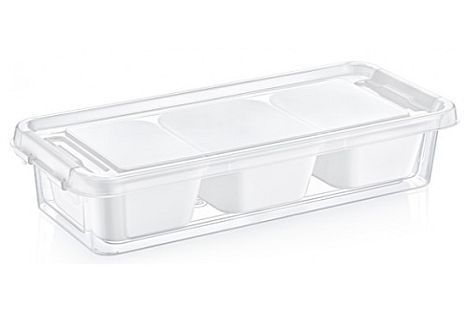 3x compartment organiser storage box (11x27x6cm)*