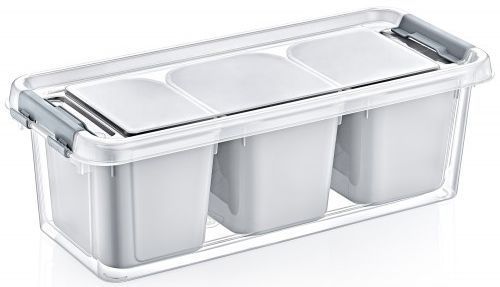3x compartment organiser storage box 1.8L (L28 H9cm)*