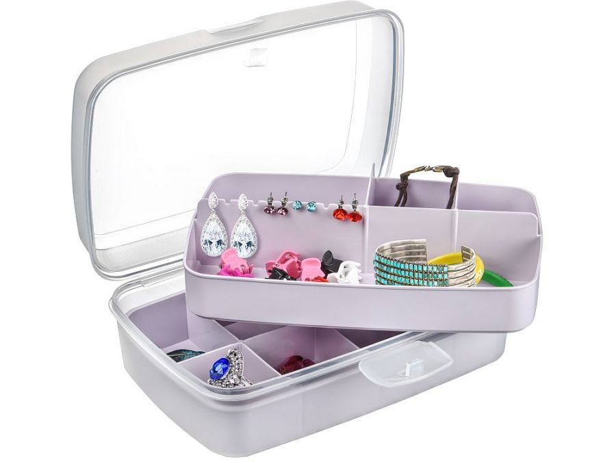 2 tray organiser box - asstd cols*
