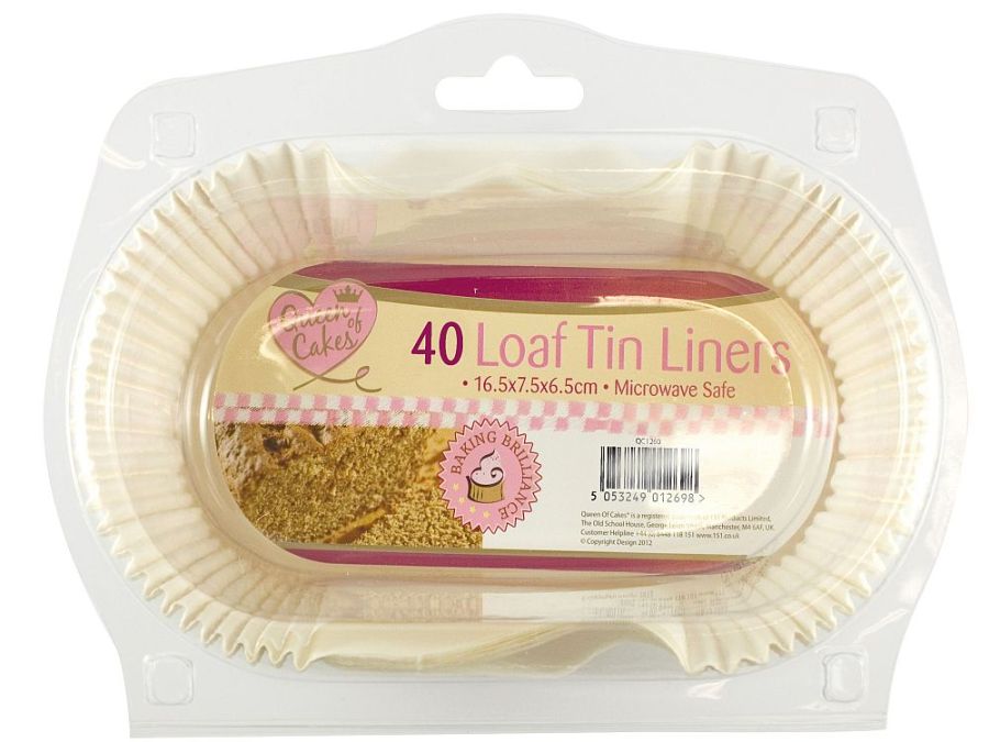Pack 40, loaf tin liners*
(19x9.5x6.6cm)