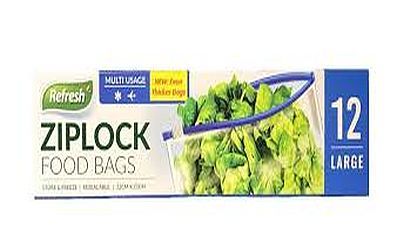 Box 12, large ziplock food bags (22x22cm)*