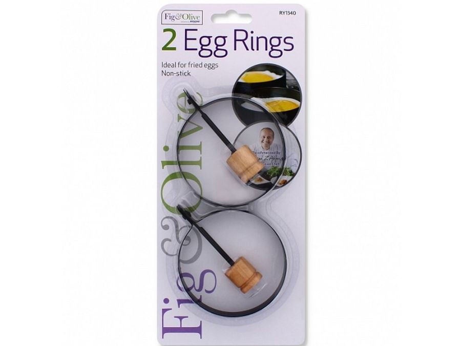 Pack 2, non-stick egg rings.