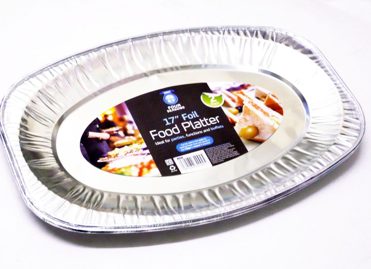 Pack 2, 17" foil food platters*