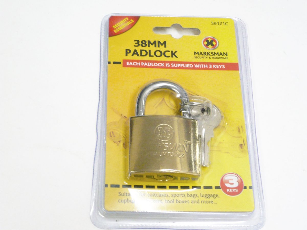38mm padlock with 3x keys*