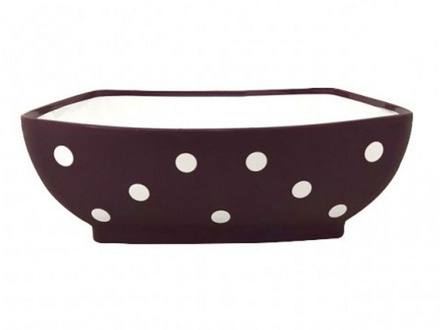 2.5lt rectangular plastic spotty bowl - 4/cols*