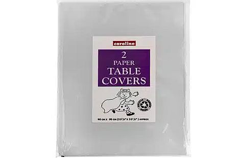 Pack 2 disposable table covers (90x90cm) - SILVER
