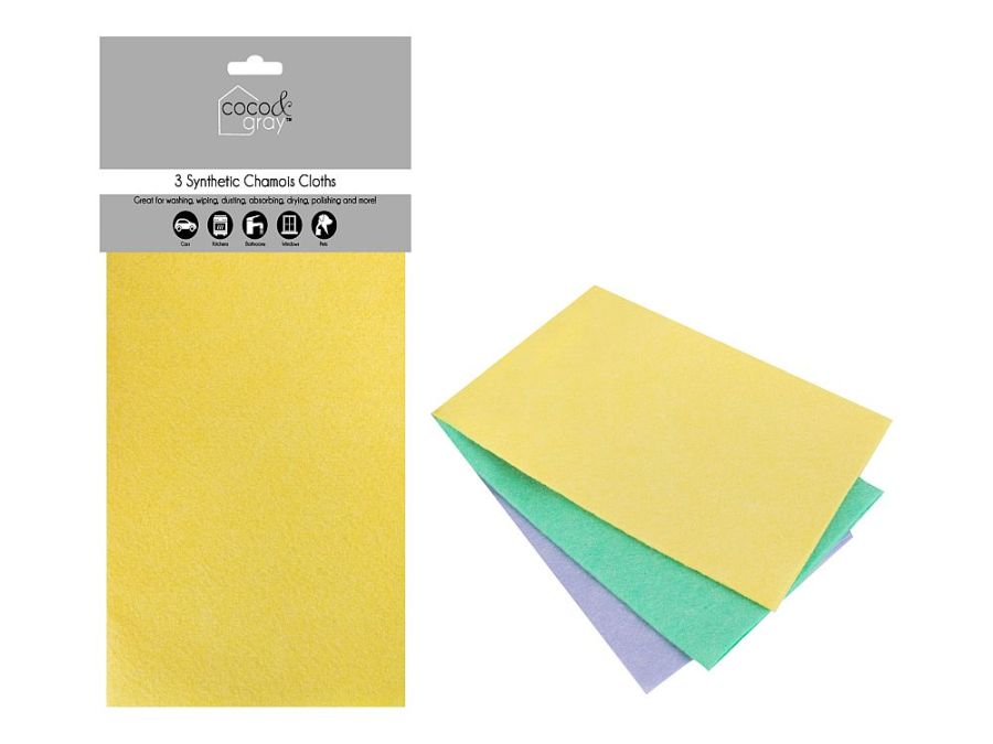 Pkt 3, syntheic chamois cloths (35x50cm)*