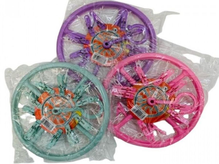 10peg round plastic dryer - 3/cols* (dia 23cm)