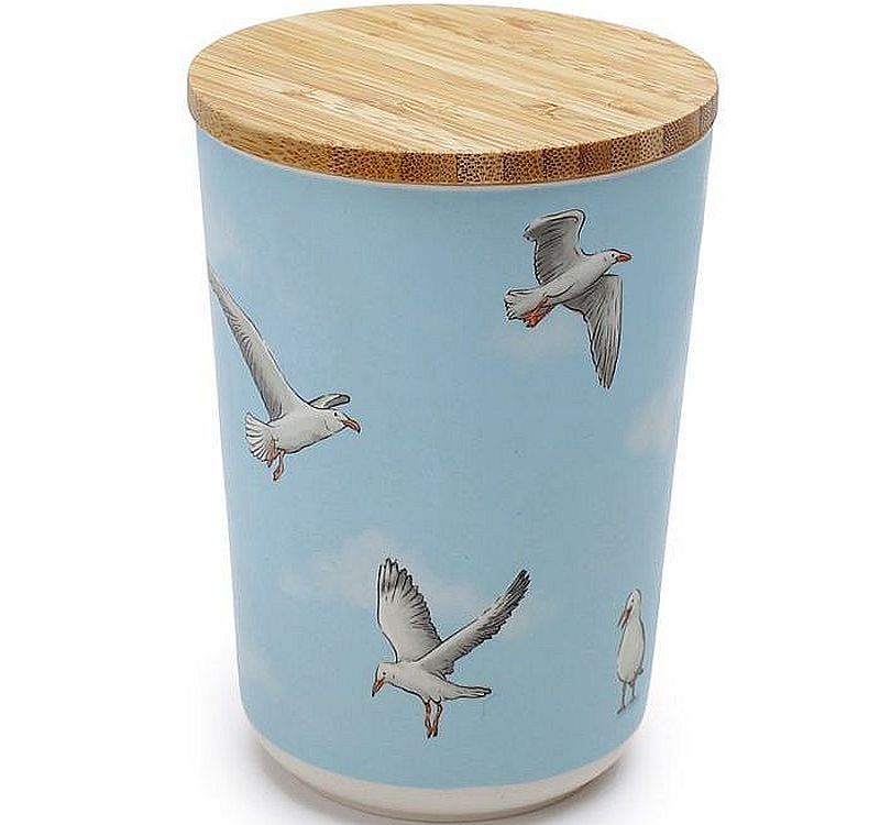 Seagull bamboo medium storage jar H15cm*