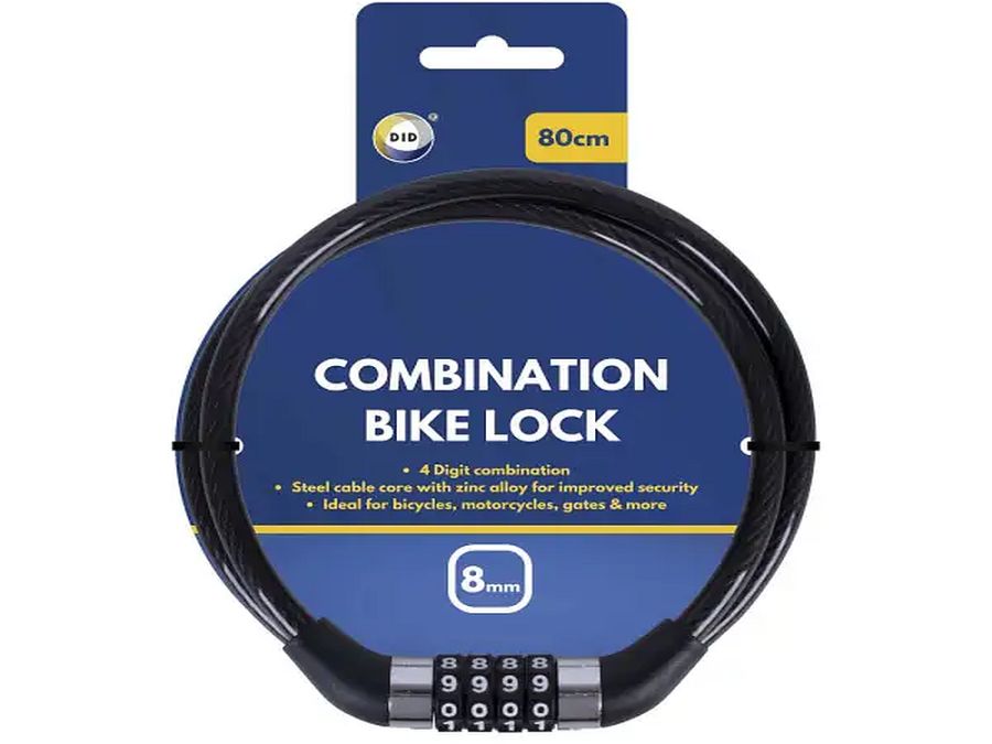 80cm x 8mm combination bike lock*