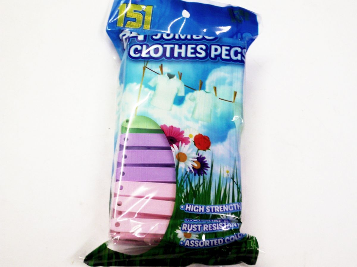 Pkt 24, jumbo plastic clothes pegs*