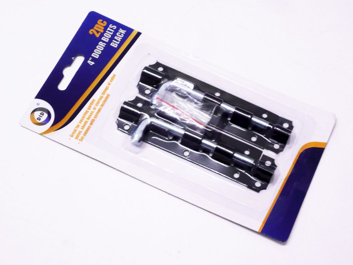 Pack 2, 4" door bolts*