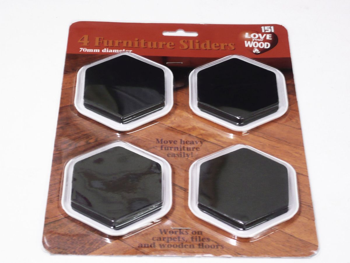 Pack 4, furniture sliders (70mm dia)*