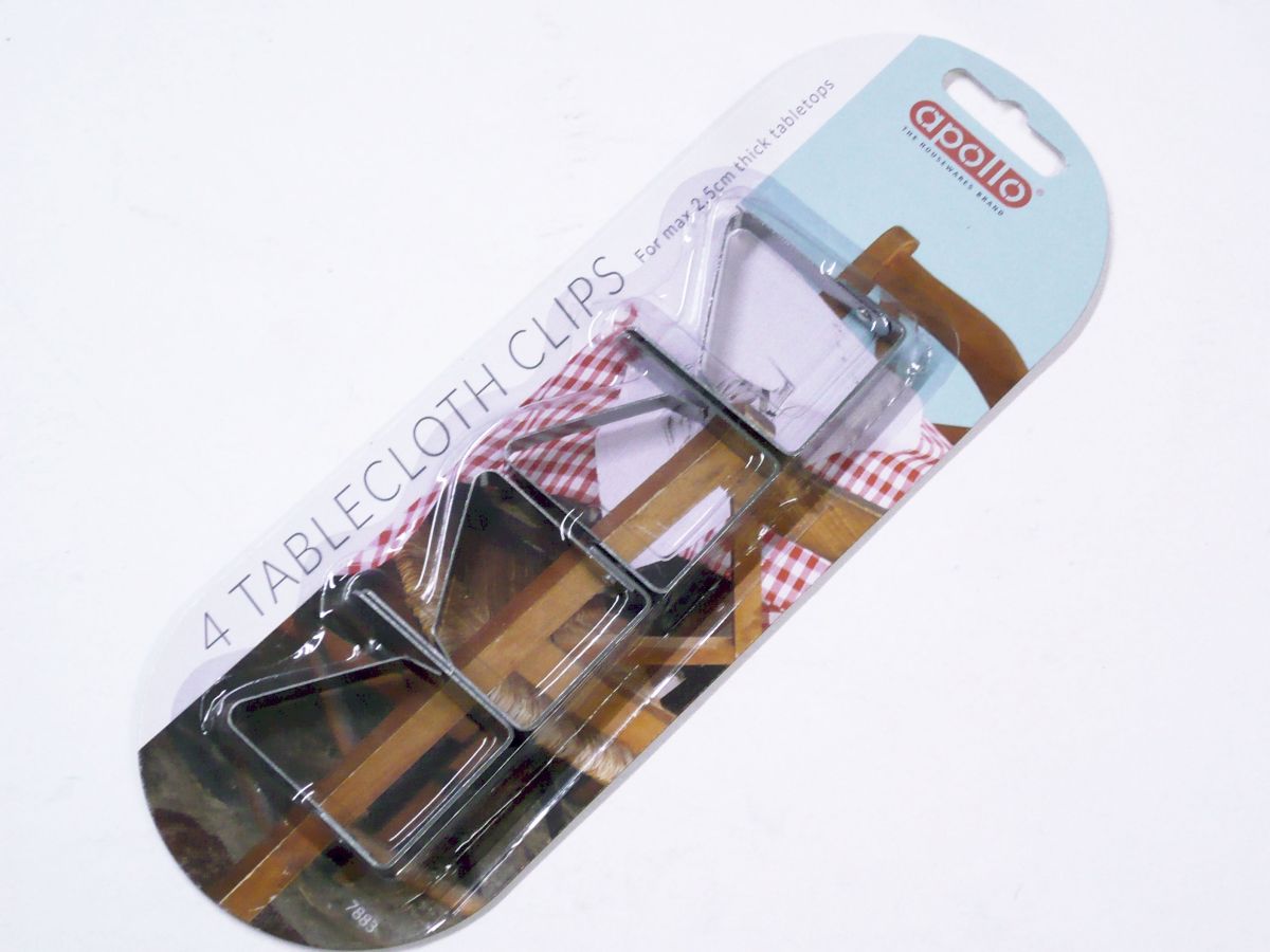 Pack 4, tablecloth clips.