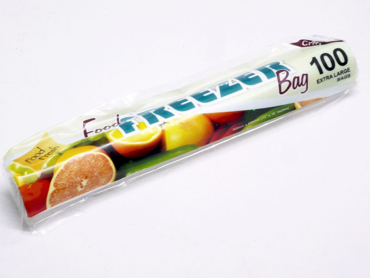 Pack 100, x/large food/freezer  bags*
(30x45cm)