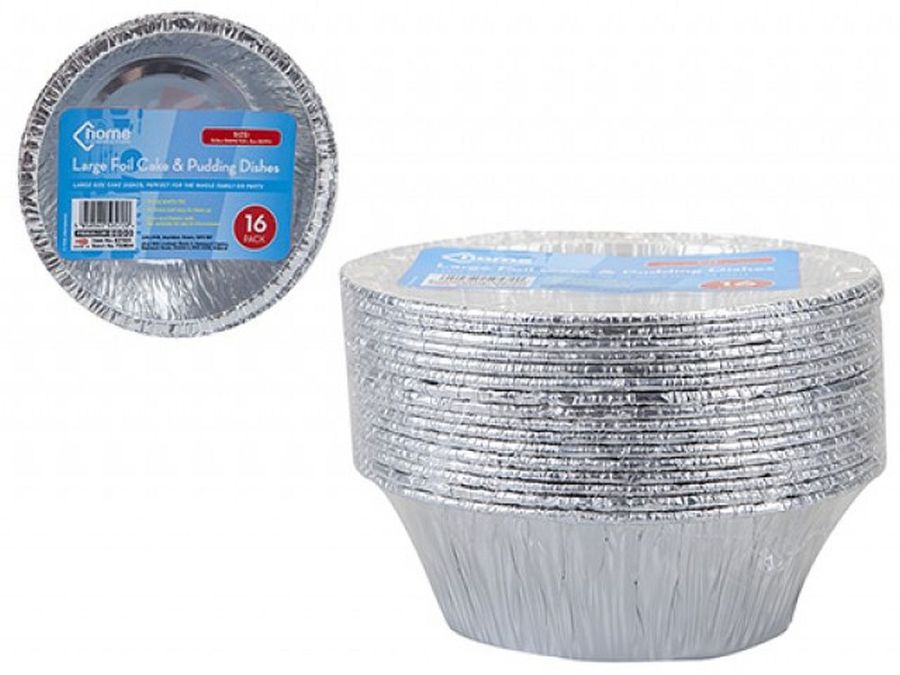 Pack 16, large foil cake and pudding cases*
