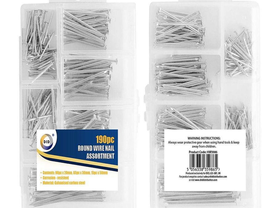 190pc box assorted round nails*