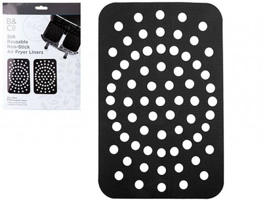 Pack 2, reusable non-stick air fryer liners.  (20x13cm)