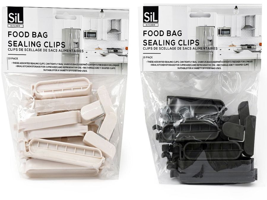 Pack 13, asstd sizes bag clips - 2asstd*