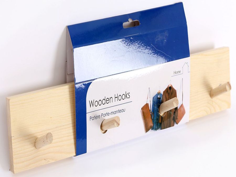 4 Wooden hooks L40cm*