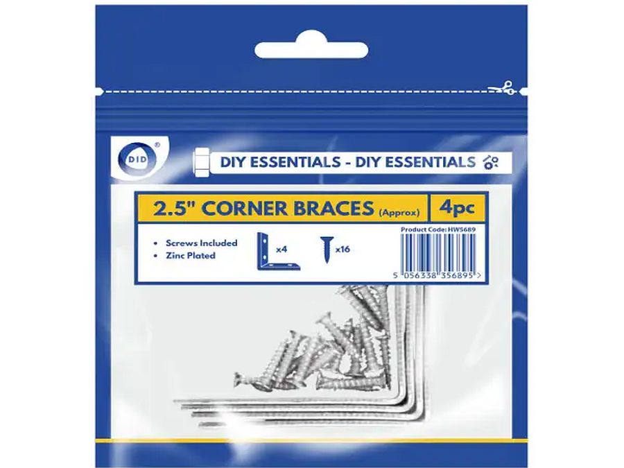 Pack 4, 2.5" corner braces*