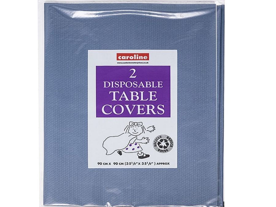 Pack 2 disposable table covers (90x90cm)* - DARK BLUE