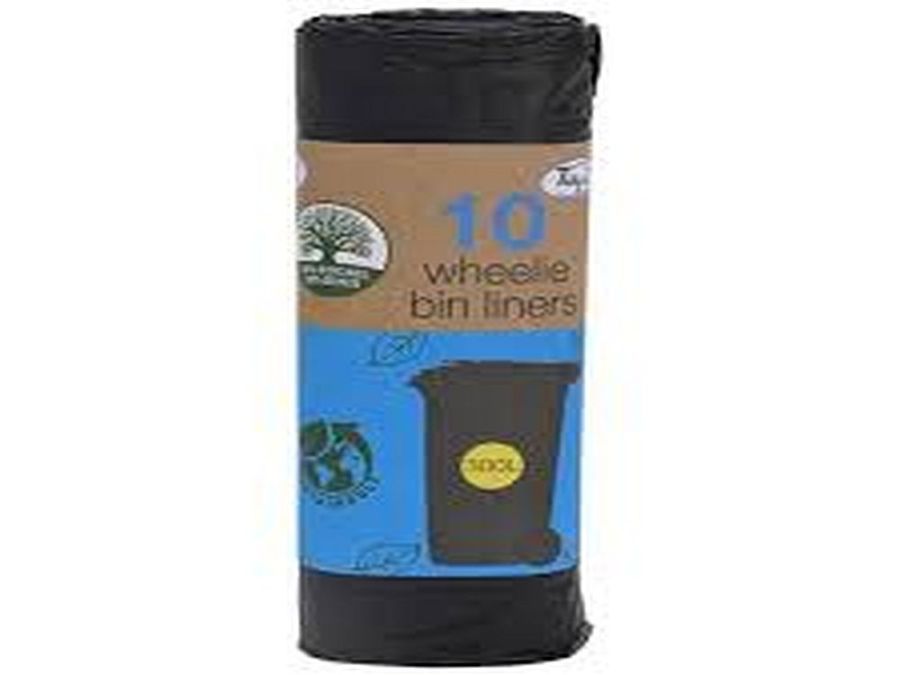 Pack 10, 300l wheelie bin liners