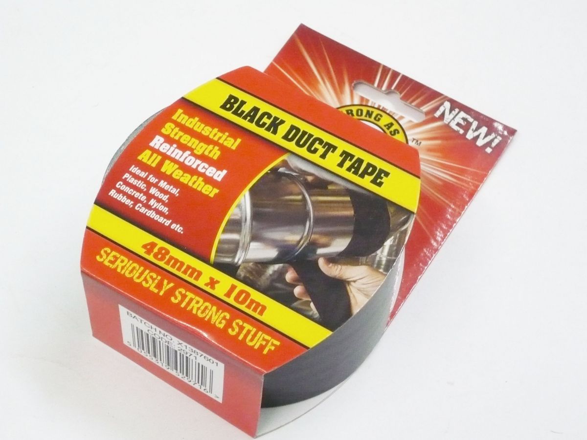 Industrial strength black duct tape (10m x48mm)   USE HW2971