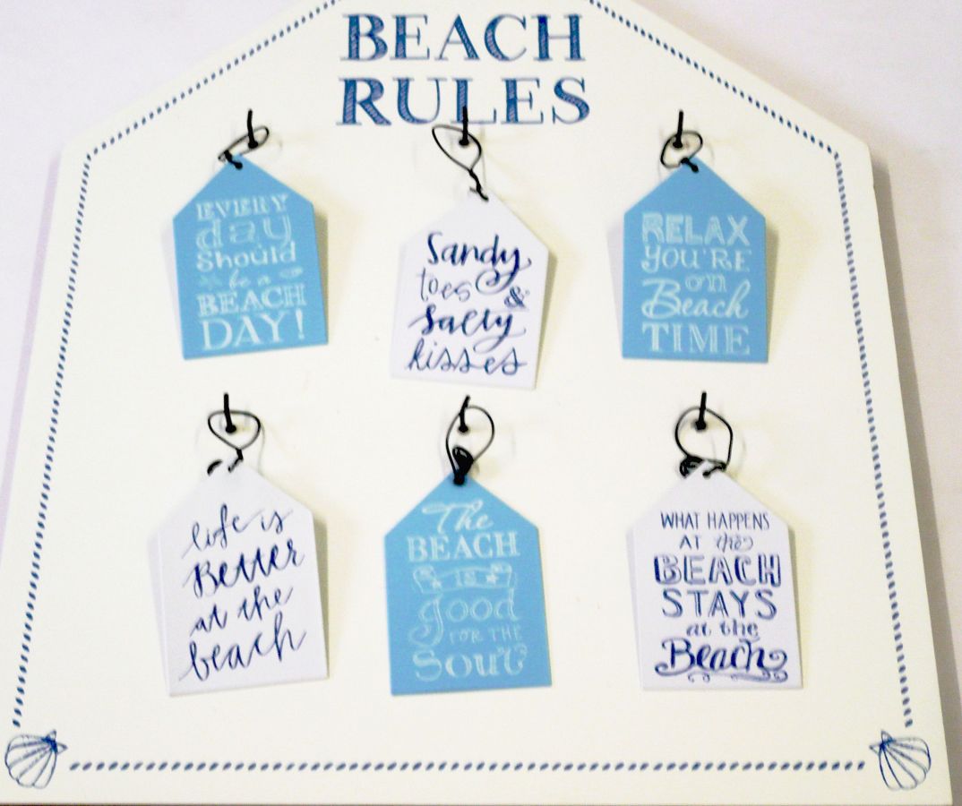 Beach rules metal magnet (8x5cm) - 6asstd*