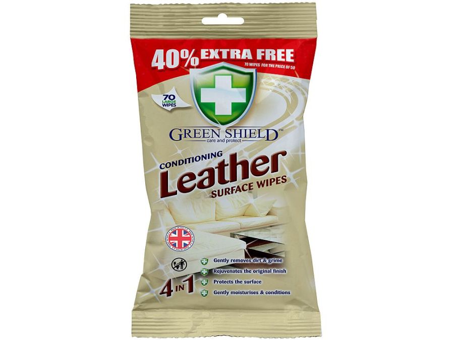 Pack 70, Green Shield leather surface wipes*