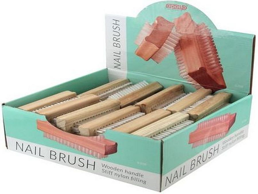 Db sided wooden nail brush, 24x display box*