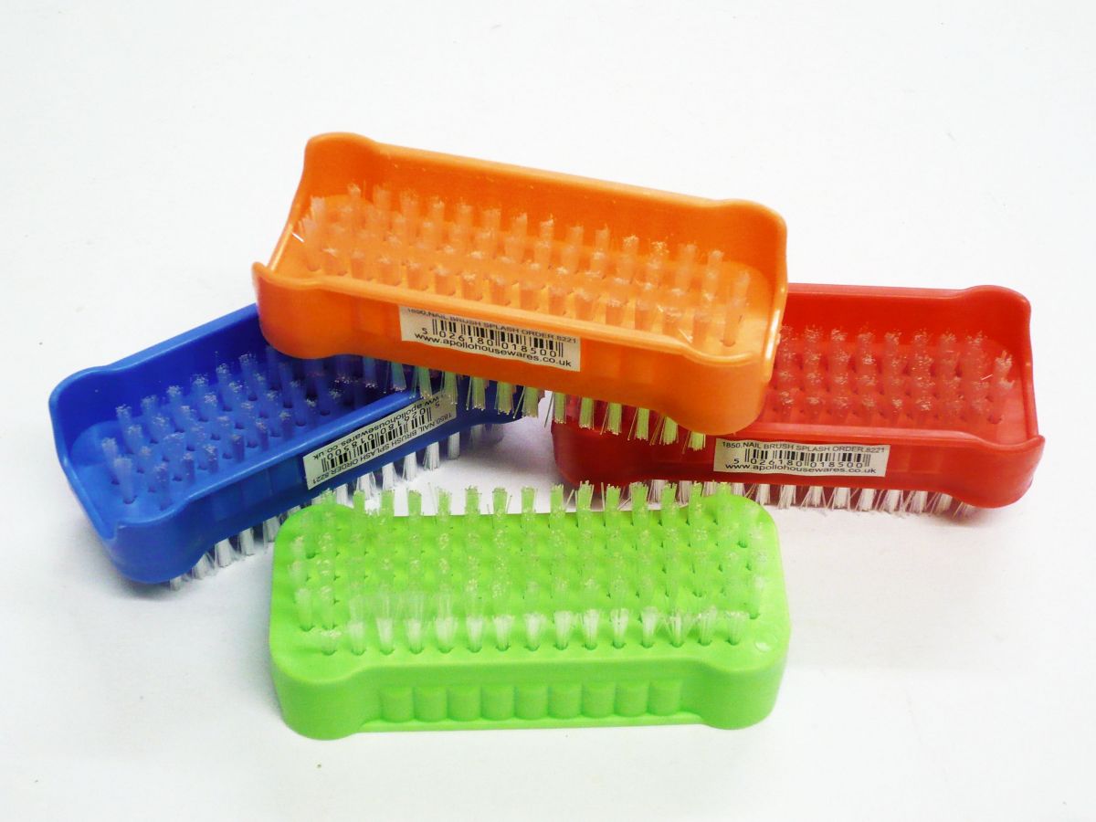 Coloured plastic nail brush (24per display)*