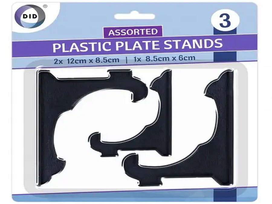 Pack 3, asstorted sizes plastic plate stands*