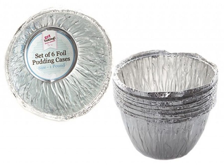 Pack 6, 1lb foil pudding cases*