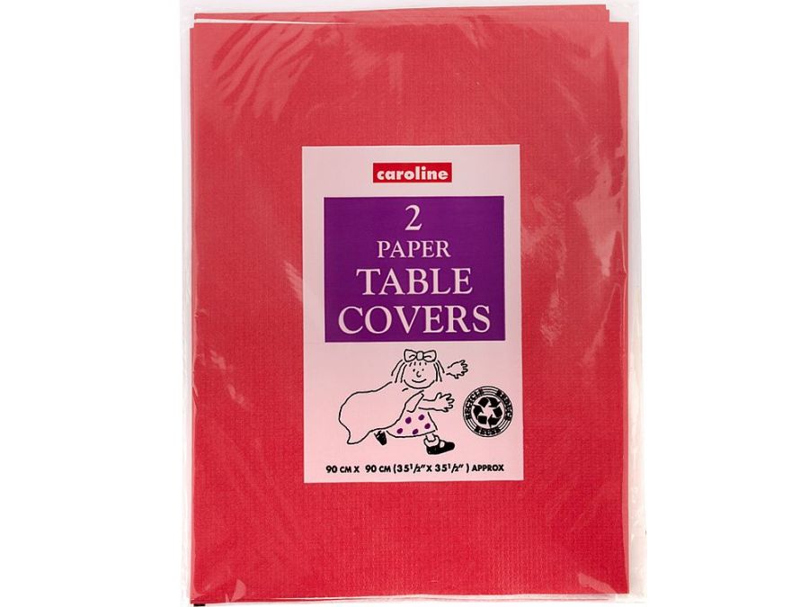 Pack 2 disposable table covers (90X90CMM)* - RED