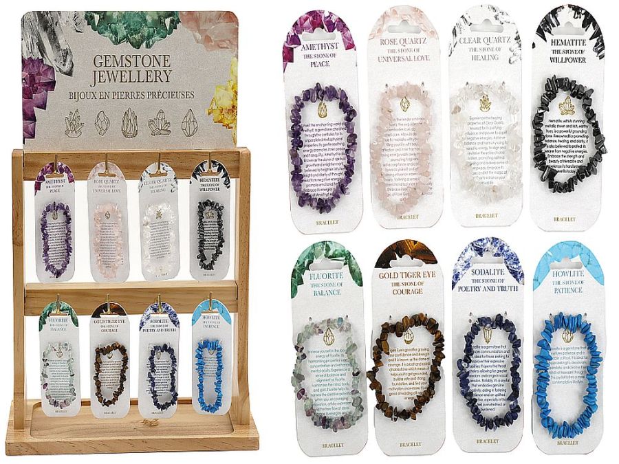 Gemstone chip bracelet - 8asstd.