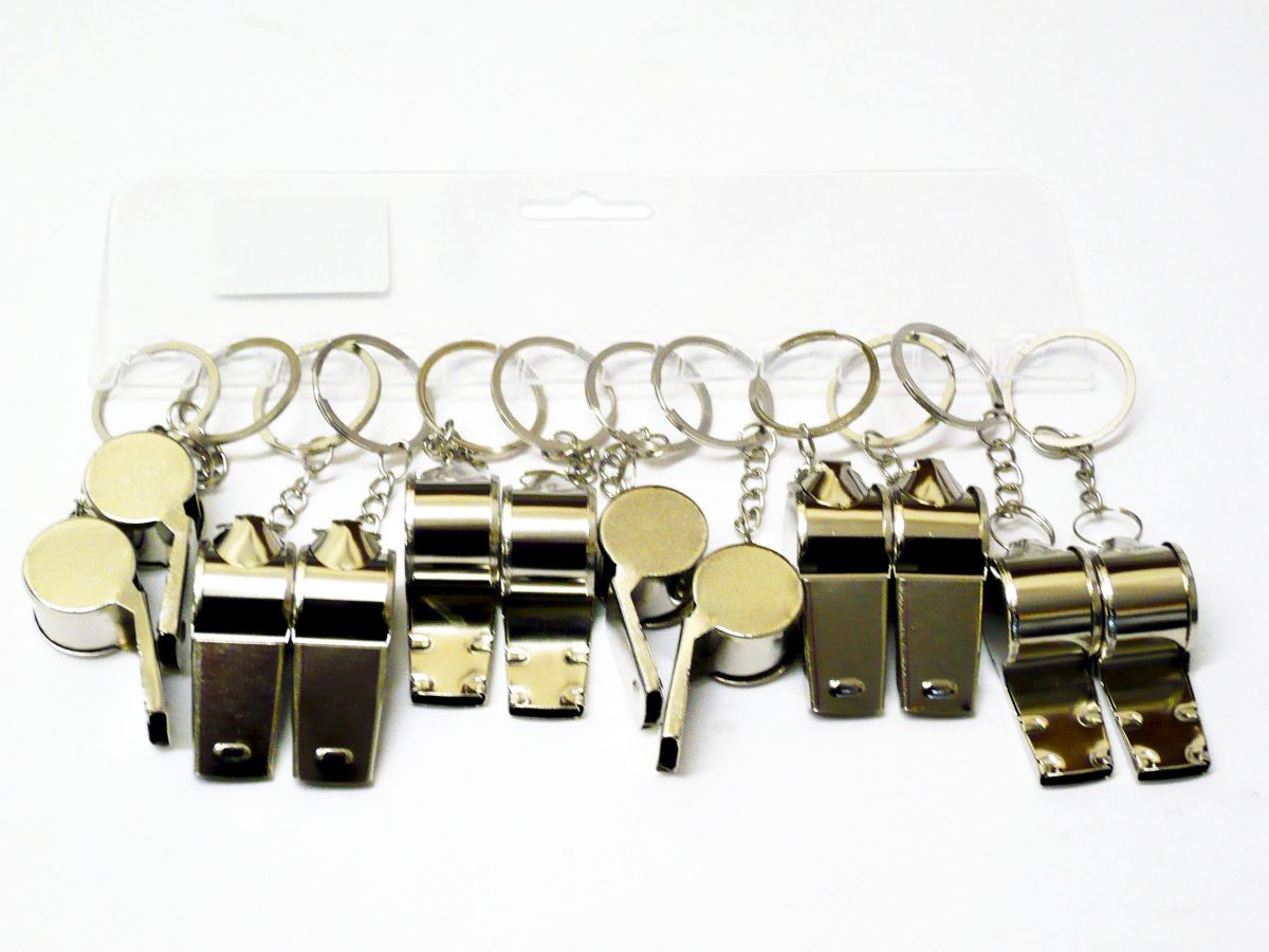 Pack 12, whistle key rings*