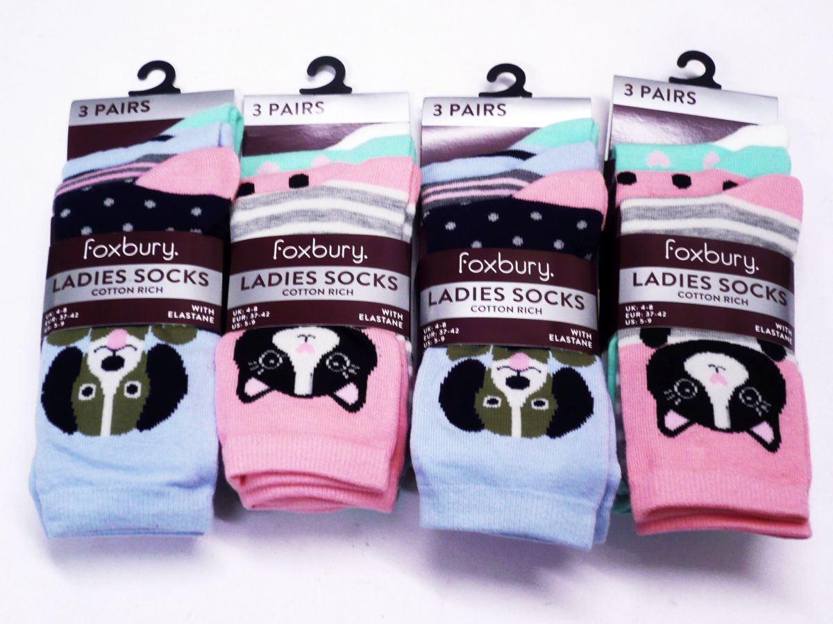 Ladies cat/dog design socks.
(3pkt x4)