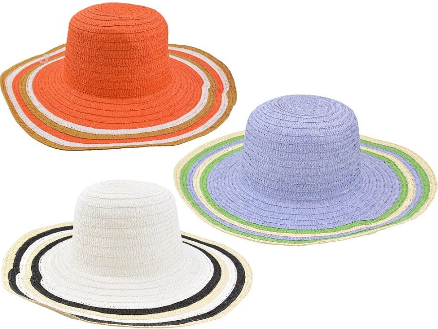 Ladies wide brim hat - 3/cols*