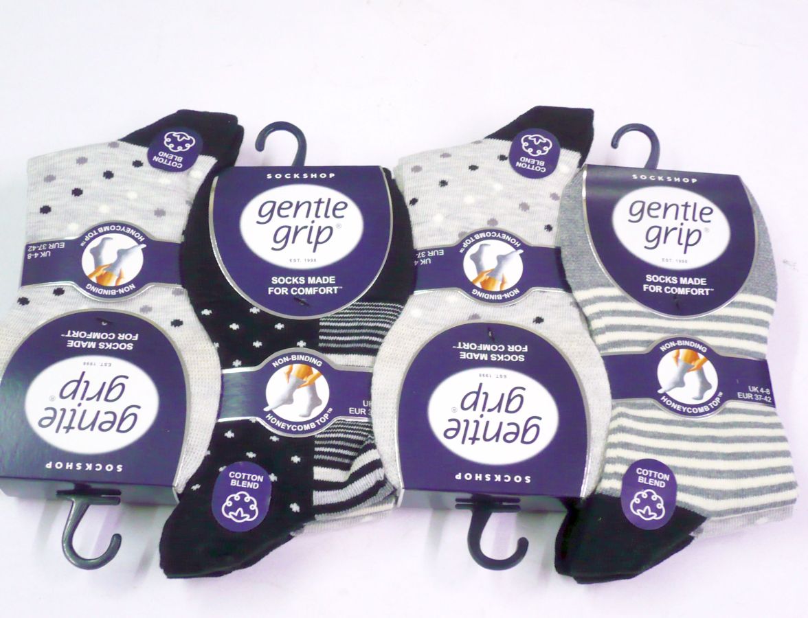 Gentle grip patterned socks
(3pkt x4)