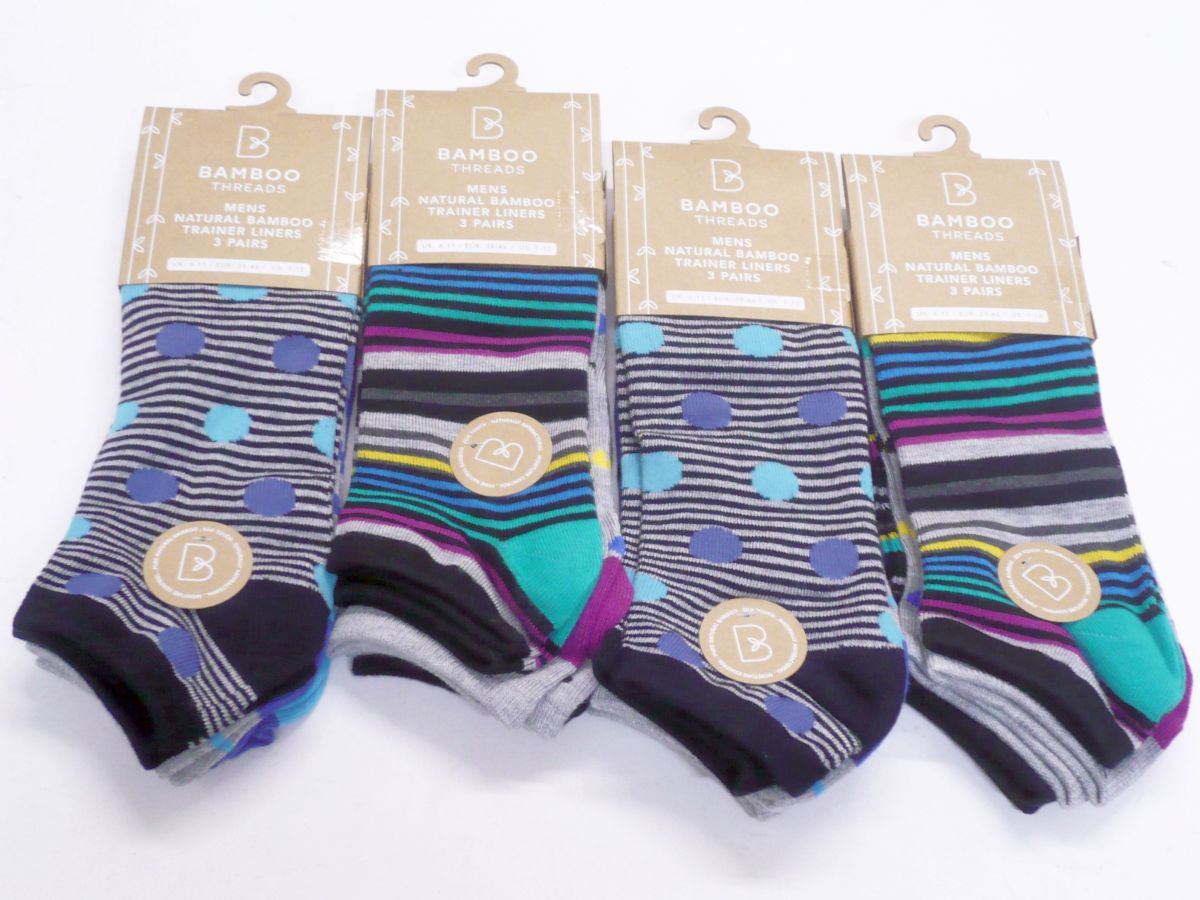 Mens bamboo trainer socks.6
(3pkt x4)