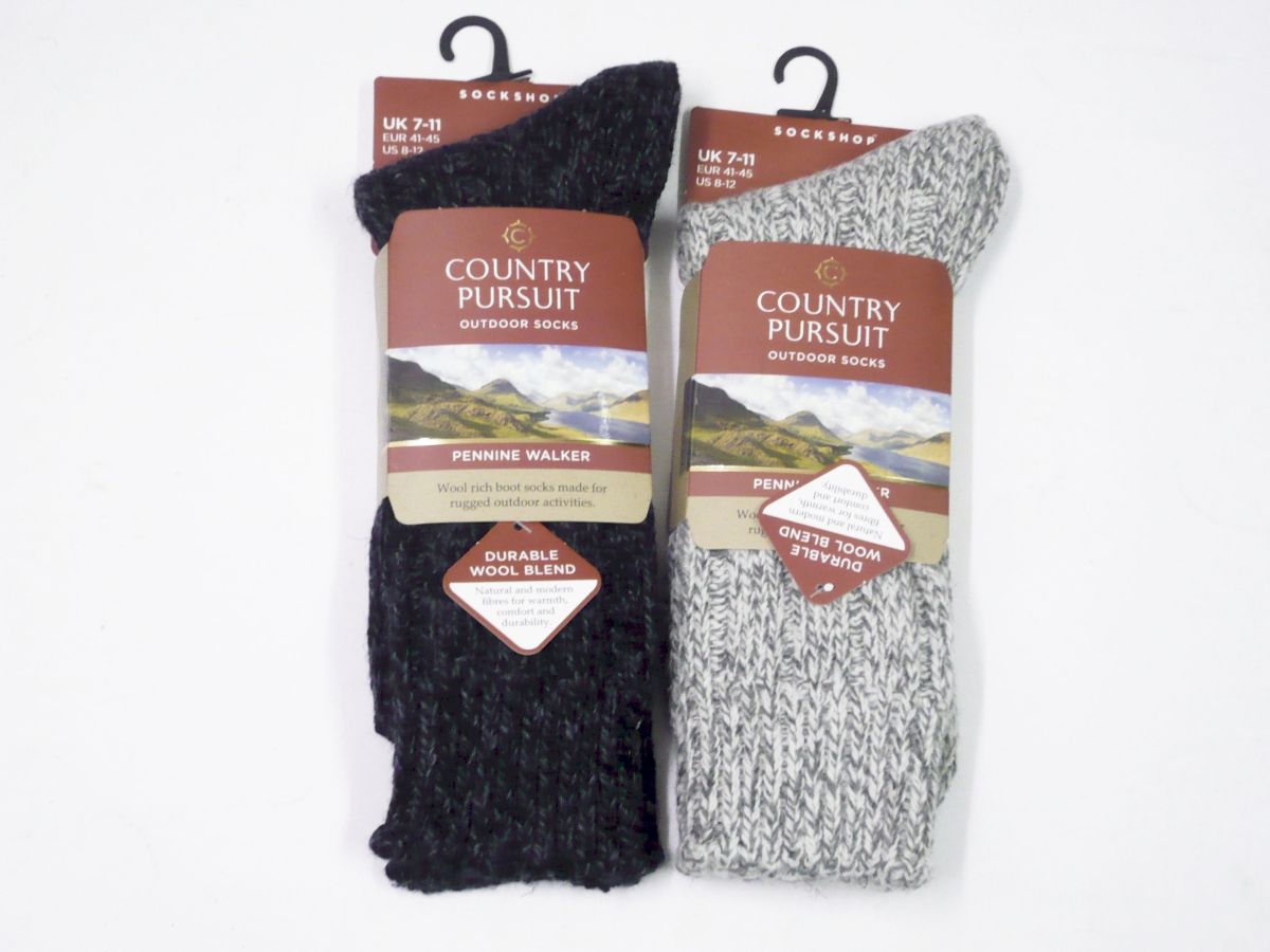 Pennine walker boot socks - 2/cols.