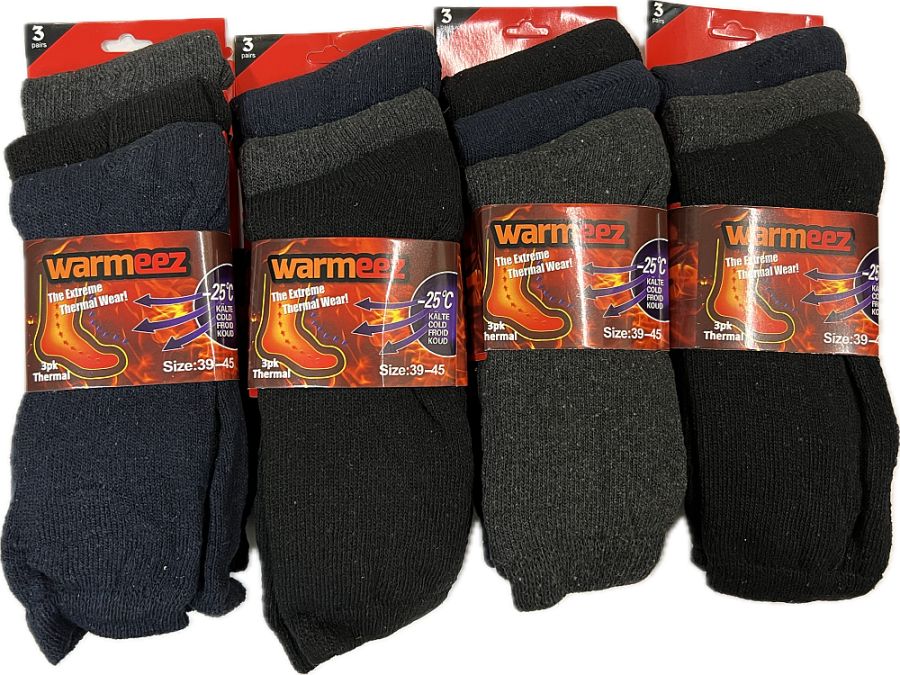 Warmeez coloured thermal socks.
(3pkt x4)