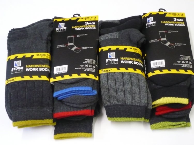 Pkt 3, mens hardwearing work socks (7-11)